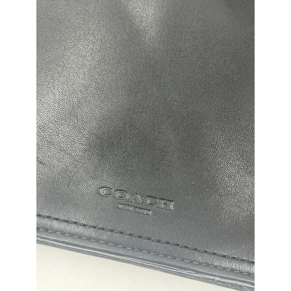 Coach Black Leather Univ Clutch Document Toggle 61987 Unisex Bag Purse